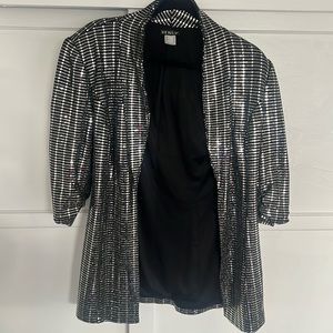 Black and silver metallic blazer